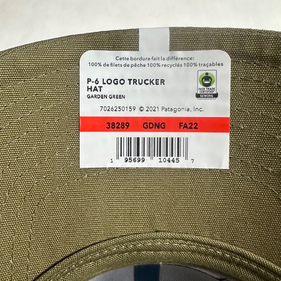 NWT Patagonia P-6 Logo Trucker Hat in Garden Green - Picture 6 of 6